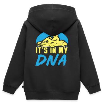 Go-Kart C'est dans mon ADN Kart Love Gift - Sweat Premium à capuche zippé enfant bio - noir - Dos - AI Model Kid Male (0cm)