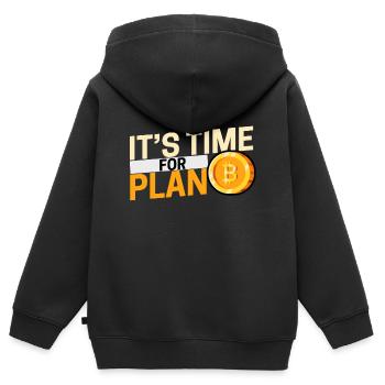 Bitcoin - Sweat Premium à capuche zippé enfant bio - noir - Dos - AI Model Kid Male (0cm)