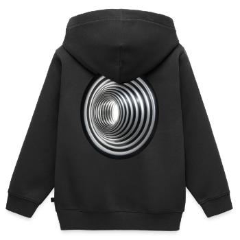3D Vortex - Effect /3D Effekt Strudel Swirl Wirbel - Kinder Premium Organic Zip Hoodie - Schwarz - Hinten - AI Model Kid Male (0cm)