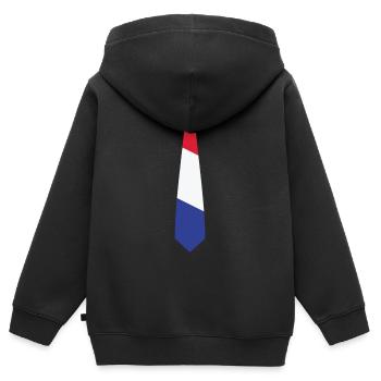 ELEGANT FRANCE TIE - Kinder Premium Organic Zip Hoodie - Schwarz - Hinten - AI Model Kid Male (0cm)