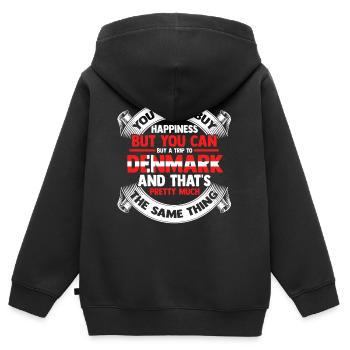 Dänemark Kopenhagen Skandinavien Danish Europa - Kinder Premium Organic Zip Hoodie - Schwarz - Hinten - AI Model Kid Male (0cm)
