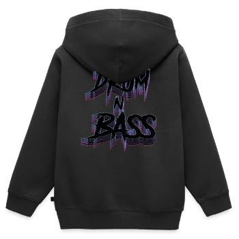 Drum N Bass DNB Drum & Bass Rave Dubstep Electro - Sweat Premium à capuche zippé enfant bio - noir - Dos - AI Model Kid Male (0cm)