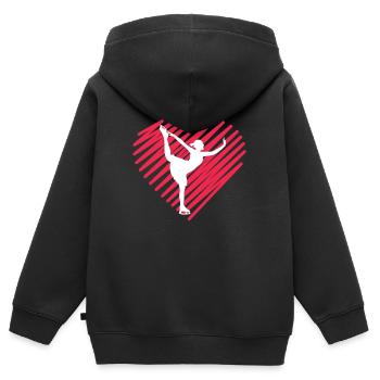 Eiskunstlauf Schlittschuh Eisbahn Eislauf Geschenk - Kinder Premium Organic Zip Hoodie - Schwarz - Hinten - AI Model Kid Male (0cm)
