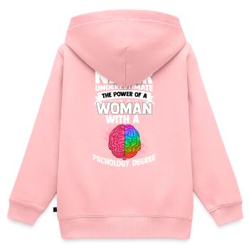 Psychologie femme anthropologie Freud thérapeute - Sweat Premium à capuche zippé enfant bio - rose - Dos - AI Model Kid Female (0cm)