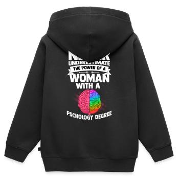 Psychologie Frau Anthropologie Freud Therapeut - Kinder Premium Organic Zip Hoodie - Schwarz - Hinten - AI Model Kid Male (0cm)