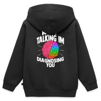 Psychologie psychologue thérapeute cadeau psyché - Sweat Premium à capuche zippé enfant bio - noir - Dos - AI Model Kid Male (0cm)