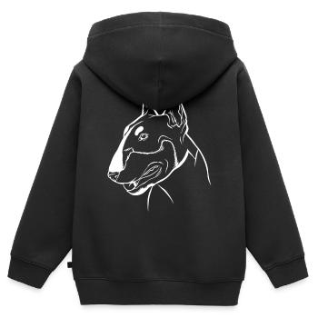 Bullterrier Besitzer Geschenk - Kinder Premium Organic Zip Hoodie - Schwarz - Hinten - AI Model Kid Male (0cm)