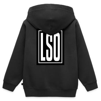 Lesotho Holiday Gift Idea - Kinder Premium Organic Zip Hoodie - Schwarz - Hinten - AI Model Kid Male (0cm)