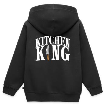 Koch König Chefkoch Gourmet Kochmütze Cuisine - Kinder Premium Organic Zip Hoodie - Schwarz - Hinten - AI Model Kid Male (0cm)