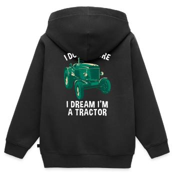 I Don't Snore I Dream I'm a Tractor Farmer Gift - Kinder Premium Organic Zip Hoodie - Schwarz - Hinten - AI Model Kid Male (0cm)