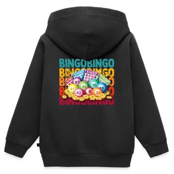 Bingo Glückszahl Lotto Geschenk Opa Oma - Kinder Premium Organic Zip Hoodie - Schwarz - Hinten - AI Model Kid Male (0cm)