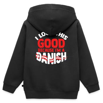 Dänemark Kopenhagen - Kinder Premium Organic Zip Hoodie - Schwarz - Hinten - AI Model Kid Male (0cm)
