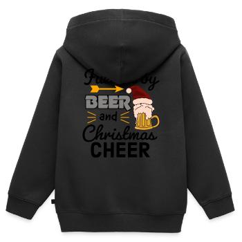 Frohe Weihnachten, Frohe Weihnachten, Frohe Weihnachten - Kinder Premium Organic Zip Hoodie - Schwarz - Hinten - AI Model Kid Male (0cm)