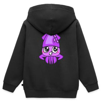 TINTENFISCH - Kinder Premium Organic Zip Hoodie - Schwarz - Hinten - AI Model Kid Male (0cm)