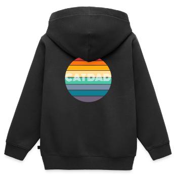 Chemise Rainbow CAT DAD, Retro CAT DAD, CAT DAD - Sweat Premium à capuche zippé enfant bio - noir - Dos - AI Model Kid Male (0cm)