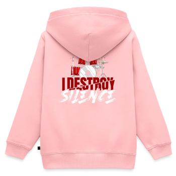 Schlagzeug - Kinder Premium Organic Zip Hoodie - Rosa - Hinten - AI Model Kid Female (0cm)