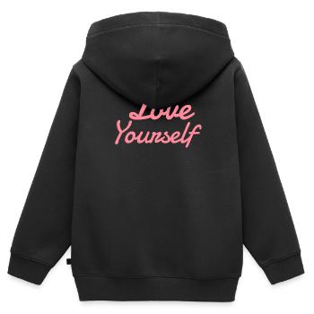 Aime toi toi-même - Sweat Premium à capuche zippé enfant bio - noir - Dos - AI Model Kid Male (0cm)