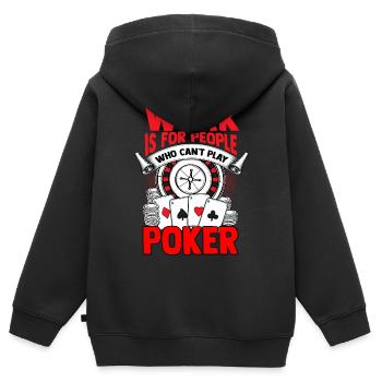 Poker - Kinder Premium Organic Zip Hoodie - Schwarz - Hinten - AI Model Kid Male (0cm)