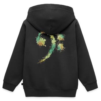 Bassschlüssel Retro - Lustiges Musikliebhabergeschenk - Kinder Premium Organic Zip Hoodie - Schwarz - Hinten - AI Model Kid Male (0cm)