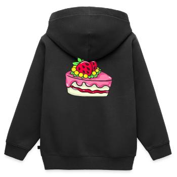 KONDITOR - Kinder Premium Organic Zip Hoodie - Schwarz - Hinten - AI Model Kid Male (0cm)