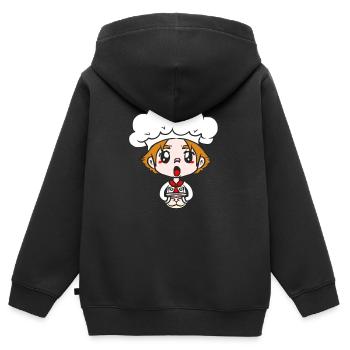 KONDITOR - Kinder Premium Organic Zip Hoodie - Schwarz - Hinten - AI Model Kid Male (0cm)
