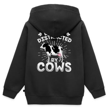 Kühe Kuh Rind Milchkuh Bauer Cow Kälbchen Euter - Kinder Premium Organic Zip Hoodie - Schwarz - Hinten - AI Model Kid Male (0cm)