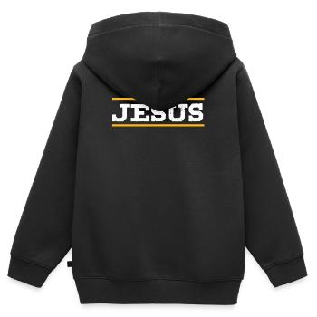 Team Jesus Christus Christentum katholische Religion - Kinder Premium Organic Zip Hoodie - Schwarz - Hinten - AI Model Kid Male (0cm)