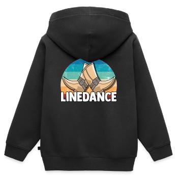 Linedance musique country western danse sport - Sweat Premium à capuche zippé enfant bio - noir - Dos - AI Model Kid Male (0cm)