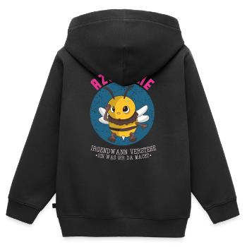 Azubi Biene Irgendwann Verstehe Ich Azubiene - Kinder Premium Organic Zip Hoodie - Schwarz - Hinten - AI Model Kid Male (0cm)