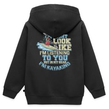 Kajak Wildwasser Rudern Wildwasser Radtring Boot - Kinder Premium Organic Zip Hoodie - Schwarz - Hinten - AI Model Kid Male (0cm)