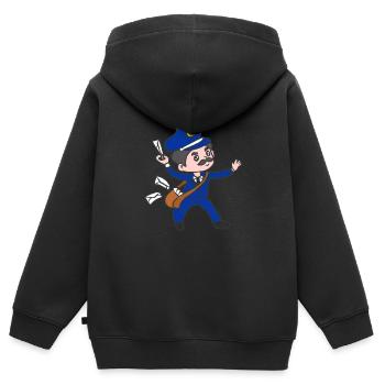 Facteur Facteur Facteur - Sweat Premium à capuche zippé enfant bio - noir - Dos - AI Model Kid Male (0cm)