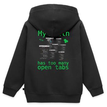 Computer Science Hacker Programmer Binary Pc Computer - Kids Premium Organic Zip-up Hoodie - black - Back - AI Model Kid Male (0cm)