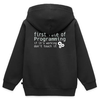 Computer Science Hacker Programmer Binary Pc Computer - Kids Premium Organic Zip-up Hoodie - black - Back - AI Model Kid Male (0cm)
