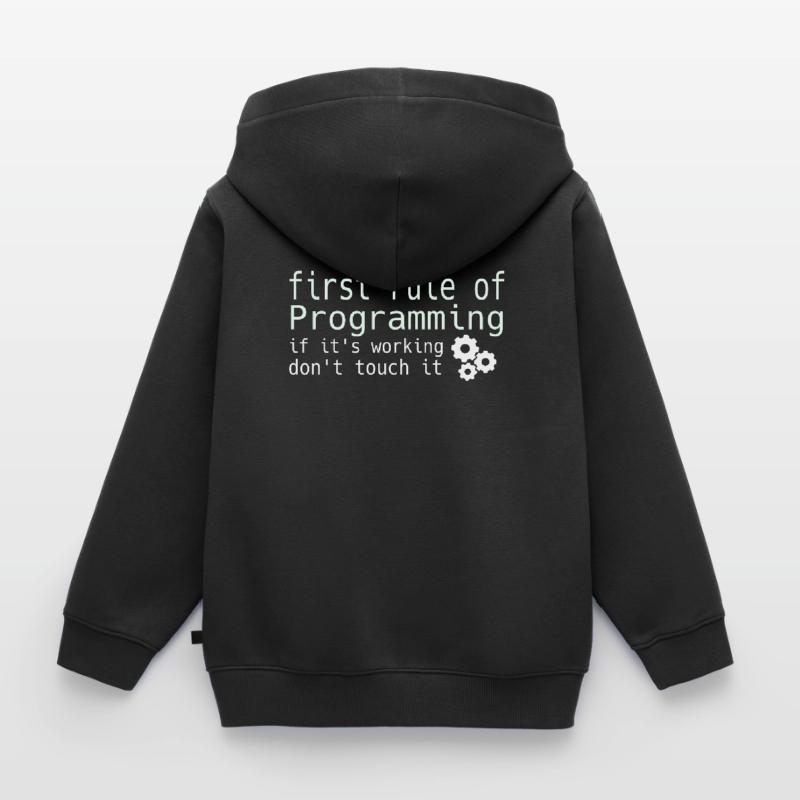 Informatik Hacker Programmierer Binär PC Computer Kinder Premium Organic Zip Hoodie