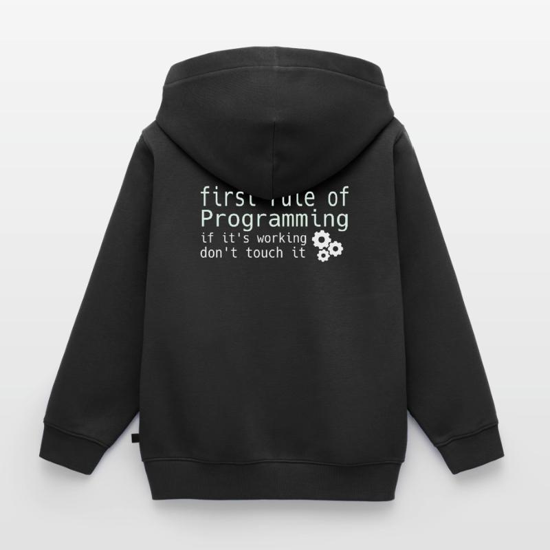 Informatik Hacker Programmierer Binär PC Computer Kinder Premium Organic Zip Hoodie