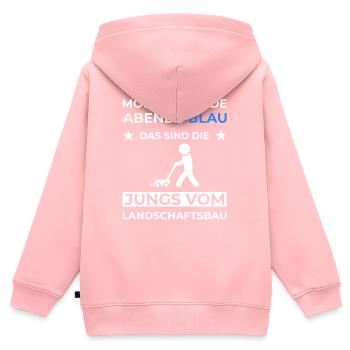 Gartenbau Landschaftsbau Landschaftsgärtner Beruf - Kinder Premium Organic Zip Hoodie - Rosa - Hinten - AI Model Kid Female (0cm)