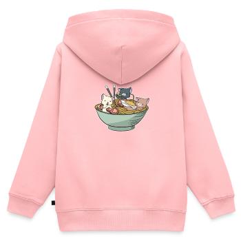 Ramen Cats Anime Apparel - Kids Premium Organic Zip-up Hoodie - rose - Back - AI Model Kid Female (0cm)