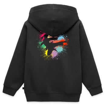 Kickboxen Karate Flying Kick Girl Kampfsport Kick - Kinder Premium Organic Zip Hoodie - Schwarz - Hinten - AI Model Kid Male (0cm)
