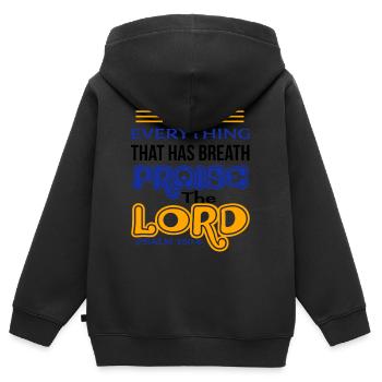 Bibelvers Bibelvers Bibelvers Bibelvers Bibelvers - Kinder Premium Organic Zip Hoodie - Schwarz - Hinten - AI Model Kid Male (0cm)