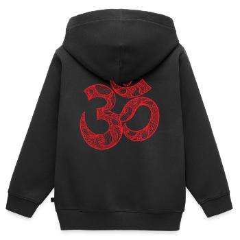 Bouddhisme Zen Symbol GOA Techno - Sweat Premium à capuche zippé enfant bio - noir - Dos - AI Model Kid Male (0cm)