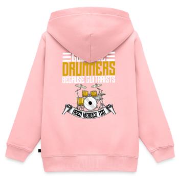 Schlagzeug - Kinder Premium Organic Zip Hoodie - Rosa - Hinten - AI Model Kid Female (0cm)