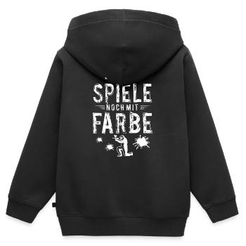 Paintball Paintballer Gotcha Geschenkidee - Kinder Premium Organic Zip Hoodie - Schwarz - Hinten - AI Model Kid Male (0cm)