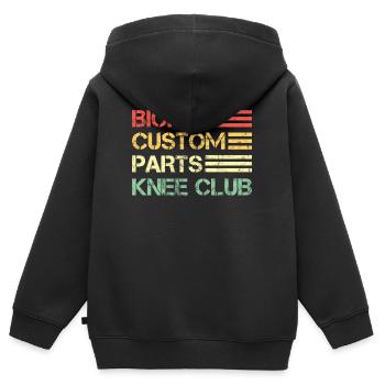 Knie Knieoperation Knieprothese Vintage - Kinder Premium Organic Zip Hoodie - Schwarz - Hinten - AI Model Kid Male (0cm)
