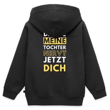 Schwiegersohn witziger Spruch - Kinder Premium Organic Zip Hoodie - Schwarz - Hinten - AI Model Kid Male (0cm)
