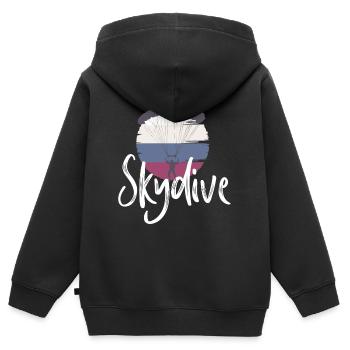 parachutisme parachute parachutisme parachutisme - Sweat Premium à capuche zippé enfant bio - noir - Dos - AI Model Kid Male (0cm)