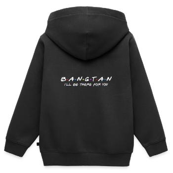 Bangtan KPOP bat la musique pop coréenne - Sweat Premium à capuche zippé enfant bio - noir - Dos - AI Model Kid Male (0cm)