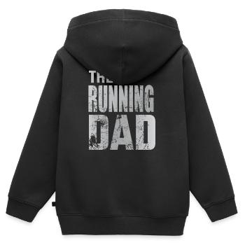 Running Dad Running Jogging Marathon Sports Gift - Sweat Premium à capuche zippé enfant bio - noir - Dos - AI Model Kid Male (0cm)