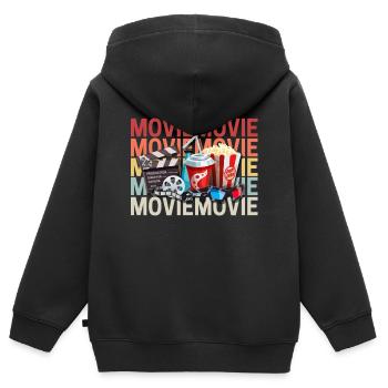 film - Kinder Premium Organic Zip Hoodie - Schwarz - Hinten - AI Model Kid Male (0cm)