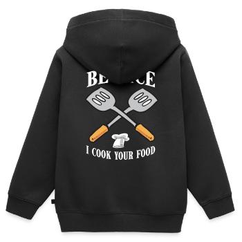 Koch Chefkoch Gourmet Kochmütze Geschenk Cuisine - Kinder Premium Organic Zip Hoodie - Schwarz - Hinten - AI Model Kid Male (0cm)