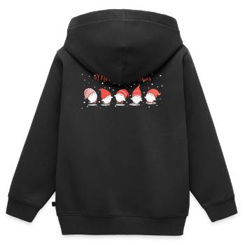 Christmas Gnomes Gnomes Garden Gnomes Christmas - Sweat Premium à capuche zippé enfant bio - noir - Dos - AI Model Kid Male (0cm)